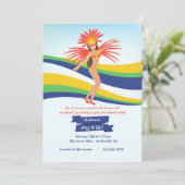 Carnival Dancer Mardi Gras Uitnodiging (Staand voorkant)