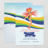 Carnival Dancer Mardi Gras Uitnodiging (Voorkant / Achterkant)