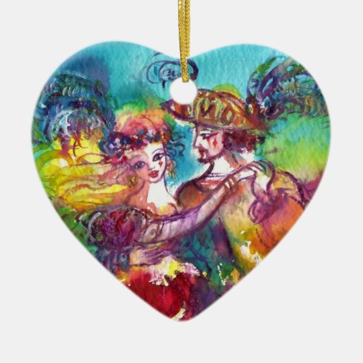 CARNIVAL DANS BLAUWE SAPPHIER HART KERAMISCH ORNAMENT (Voorkant)