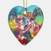 CARNIVAL DANS BLAUWE SAPPHIER HART KERAMISCH ORNAMENT (Links)