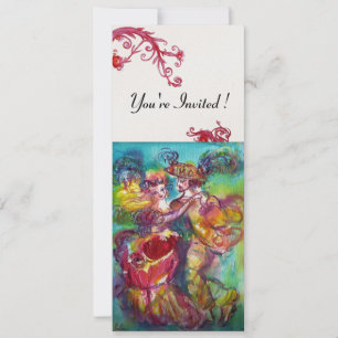CARNIVAL DANS levendig blauw rood zwier goud Kaart