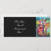 CARNIVAL DANS, levendig roze blauw geel bloeiend Kaart (Achterkant)