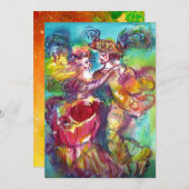 CARNIVAL DANS, levendig roze blauw geel glinstert (Voorkant / Achterkant)