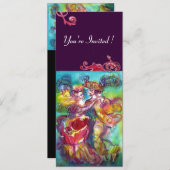 CARNIVAL DANS, levendige roze blauwe rode zwierige Kaart (Voorkant / Achterkant)