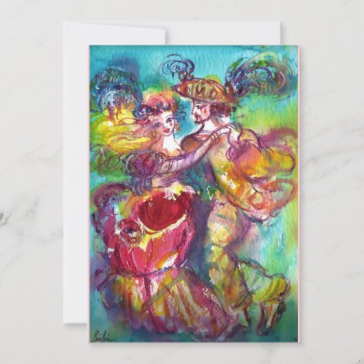 CARNIVAL DANS, Mardi Gras Feest, levendig roze bla Kaart (Voorkant)