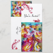 CARNIVAL DANS Rode Flourishes Feestprogramma Kaart (Voorkant / Achterkant)