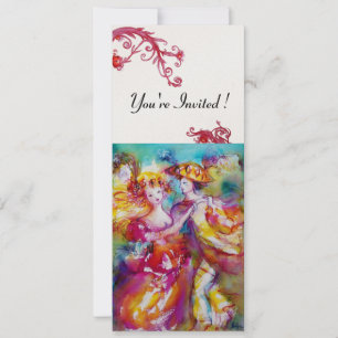 CARNIVAL DANS Rode Flourishes Feestprogramma Kaart