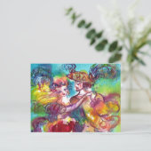 CARNIVAL DANS VEnetiaans Maskerade Bal Briefkaart (Staand voorkant)