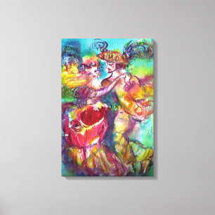 CARNIVAL DANS Venetiaans Maskerade Bal Canvas Afdruk