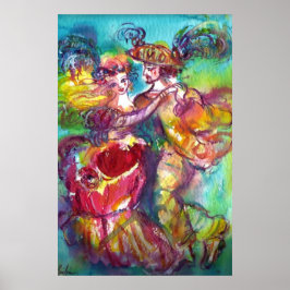 CARNIVAL DANS Venetiaans Maskerade Bal Poster