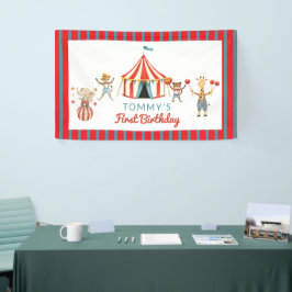 Carnival Dieren Eerste Verjaardag Decoratie Banner
