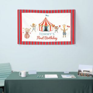 Carnival Dieren Eerste Verjaardag Decoratie Banner