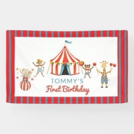 Carnival Dieren Eerste Verjaardag Decoratie Banner