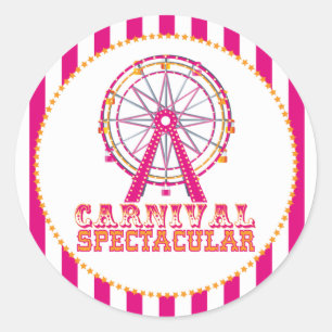 Carnival en Circus Party Ronde Sticker