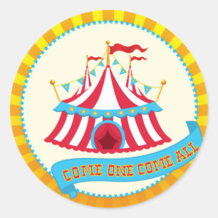 Carnival en Circus Party Ronde Sticker