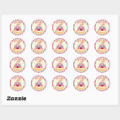 Carnival en Circus Party Ronde Sticker (Vel)