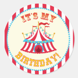 Carnival en Circus Party Ronde Sticker