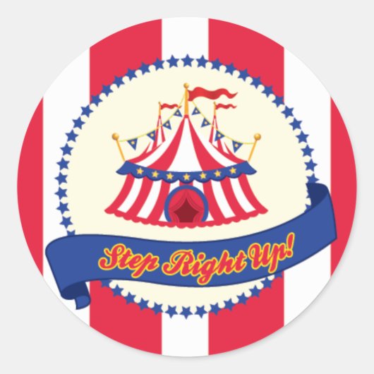 Carnival en Circus Party Ronde Sticker (Voorkant)