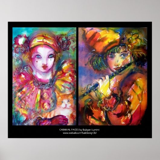 CARNIVAL FACES Venetian Masquerade, Flutist Piero Poster (Voorkant)