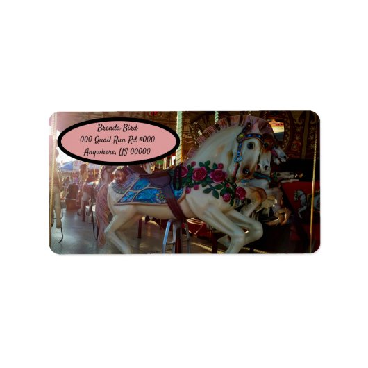 Carnival Fair Carousel Merry-Go-Roung Horse Etiket (Voorkant)
