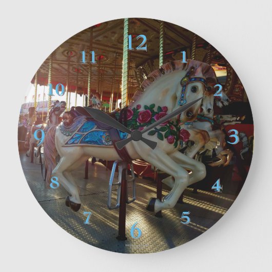 Carnival Fair Carousel Merry-Go-Roung Horse Grote Klok (Voorkant)