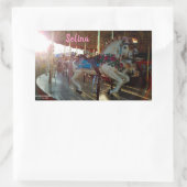 Carnival Fair Carousel Merry-Go-Roung Horse Rechthoekige Sticker (Tas)