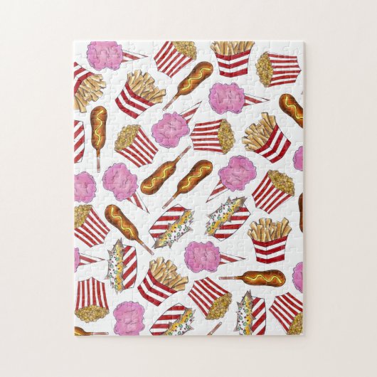 Carnival Fair Food Nachos Corndog Cotton Snoep Legpuzzel (Verticaal)