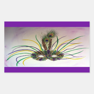 Carnival Feather Mask Art Masquerade Decal Sticker