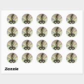 Carnival Feather Mask Custom Art Sticker Seals (Vel)