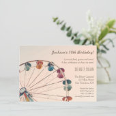  carnival Ferris Wheel Kinderen van Birthday Party Kaart (Staand voorkant)