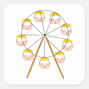 Carnival Ferris Wheel Vierkante Sticker