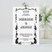 Carnival festival black and white save the date (Staand voorkant)