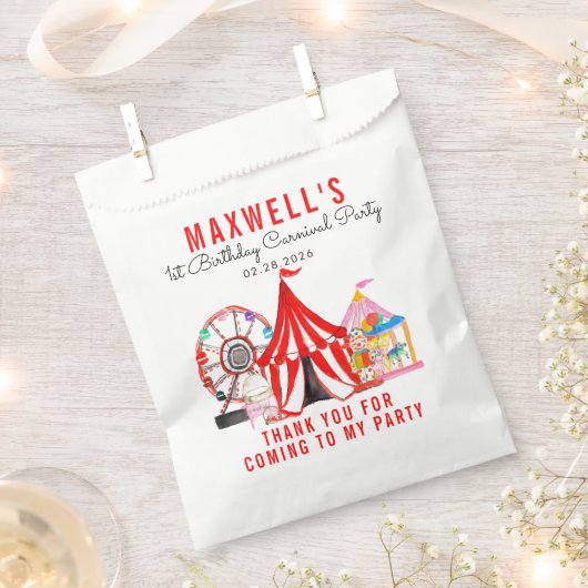 Carnival Festival Circus Show Dank je verjaardag Bedankzakje (Geknipt)