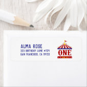 Carnival First Birthday Circus Bedankt adres Etiket (Insitu)