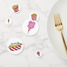 Carnival Food Nacho Cotton Snoep Popcorn Ice Cream Confetti