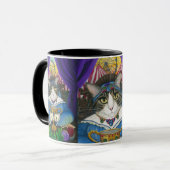 Carnival Fortune Teller Cat Tarot Card Art Mok (Voorkant links)