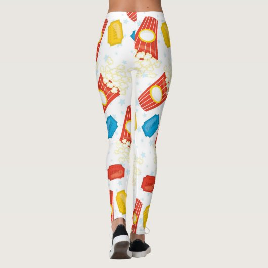 Carnival Fun: Popcorn & Ticket Print Leggings (Achterkant)