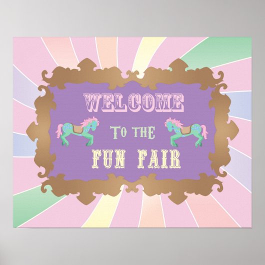 Carnival - Funfair - Pastel - Birthday - Sign Poster (Voorkant)