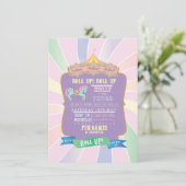 Carnival - Funfair - Pastel - Birthday - Uitnodigi Kaart (Staand voorkant)