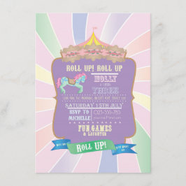 Carnival - Funfair - Pastel - Birthday - Uitnodigi Kaart