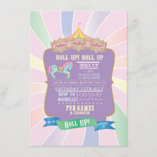 Carnival - Funfair - Pastel - Birthday - Uitnodigi Kaart