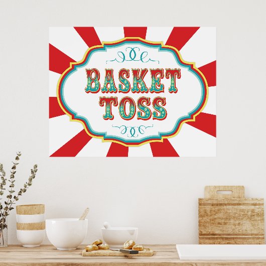 Carnival Game Sign Basket Toss Poster (Keuken)