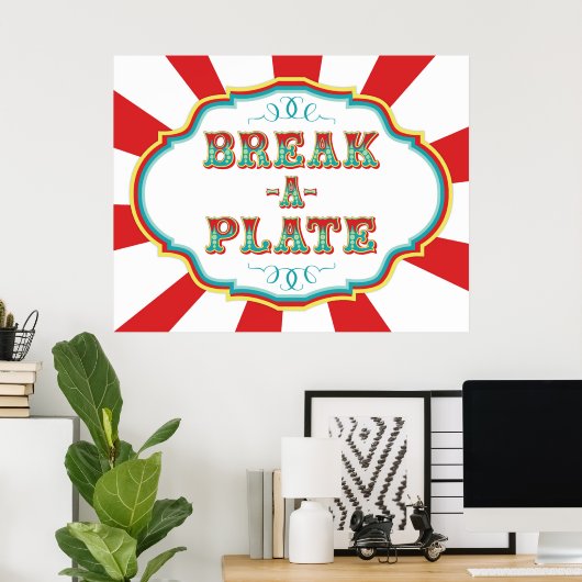 Carnival Game Sign Breek een Bord Poster (Thuiskantoor)