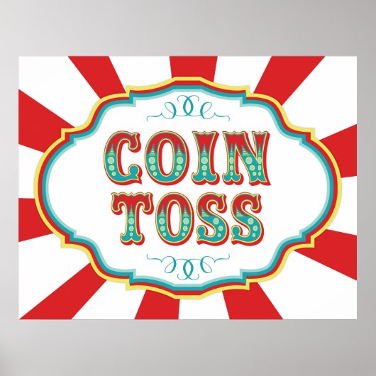 Carnival Game Sign Coin Toss Poster (Voorkant)