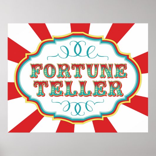 Carnival Game Sign Fortune Teller Poster (Voorkant)