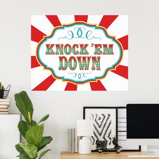 Carnival Game Sign Knock Down Poster (Thuiskantoor)