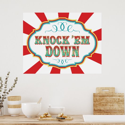 Carnival Game Sign Knock Down Poster (Keuken)