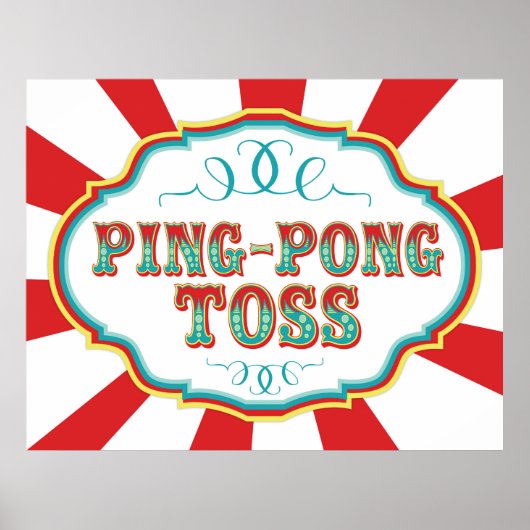 Carnival Game Sign Ping Pong Toss Poster (Voorkant)