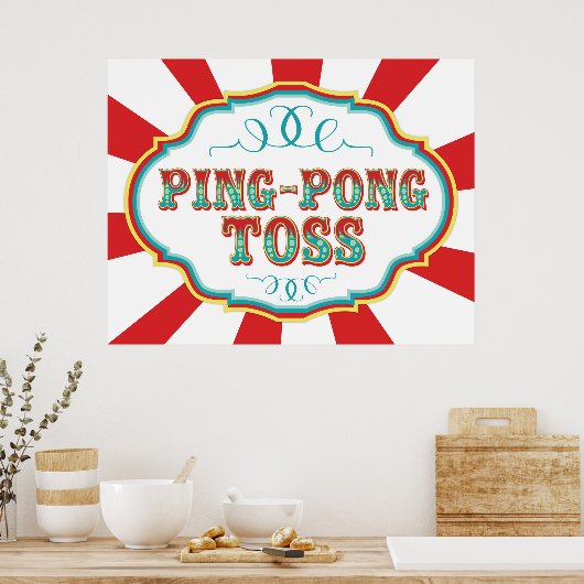 Carnival Game Sign Ping Pong Toss Poster (Keuken)