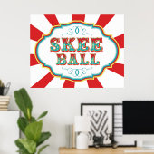 Carnival Game Sign Skee Ball Poster (Thuiskantoor)